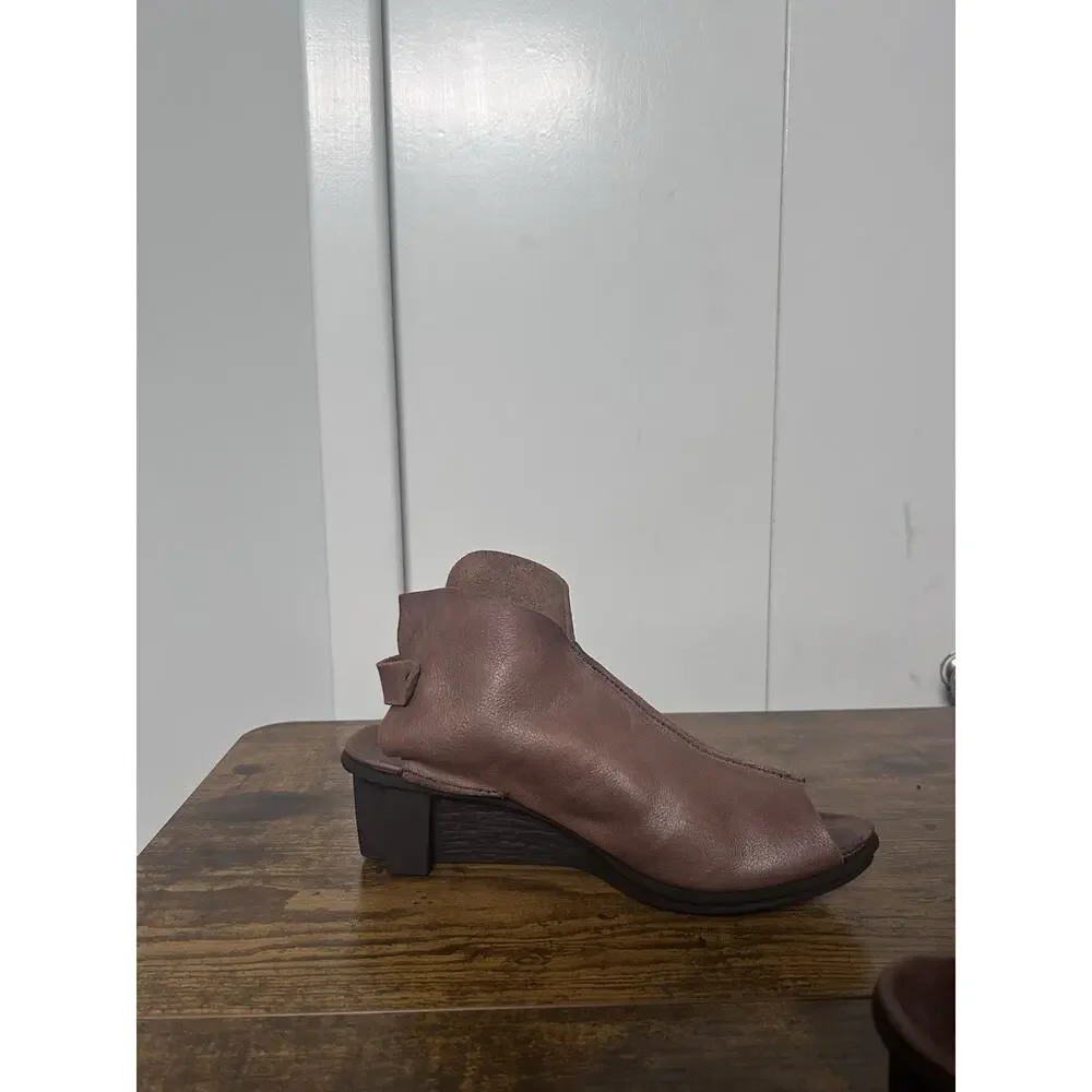TRIPPEN Mandarin Wedge Womens Sandal EU 38/US 7.5 Chocolate Leather Designer